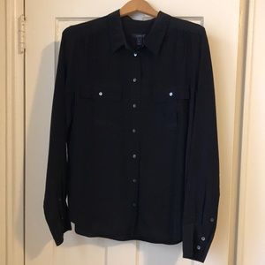J Crew Classic Silk Button Down Blouse